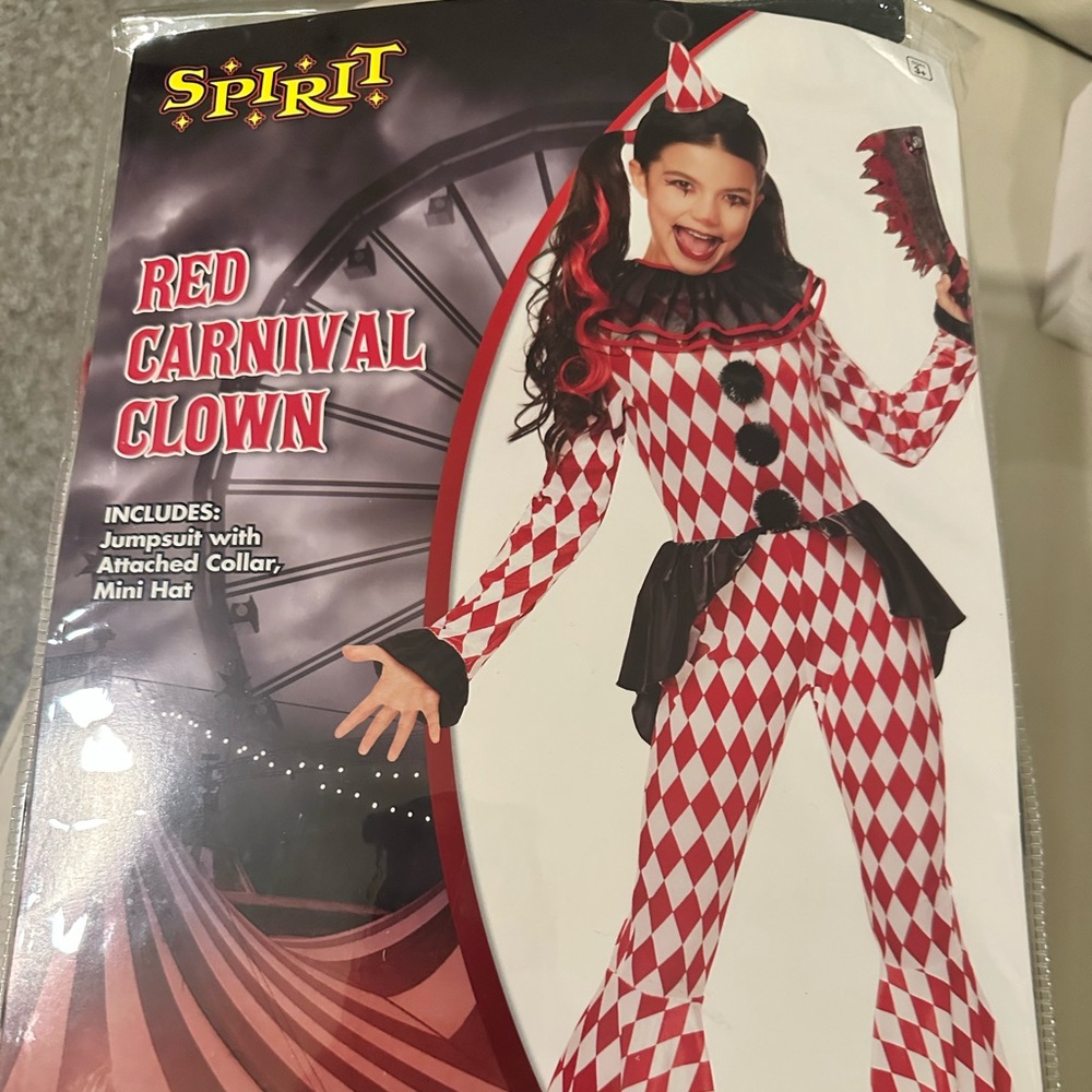 Spirit Red and White Harlequin Kids Costume